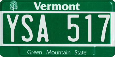 VT license plate YSA517