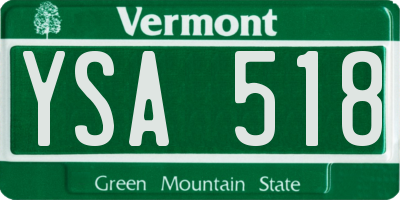 VT license plate YSA518