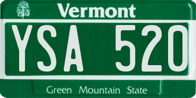 VT license plate YSA520