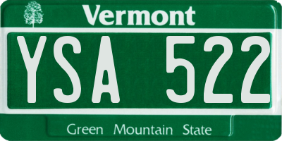 VT license plate YSA522