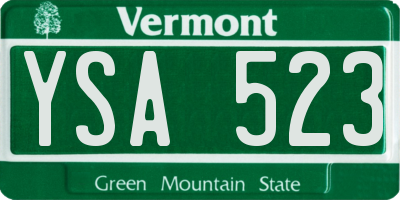 VT license plate YSA523