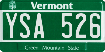 VT license plate YSA526