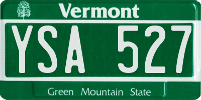 VT license plate YSA527