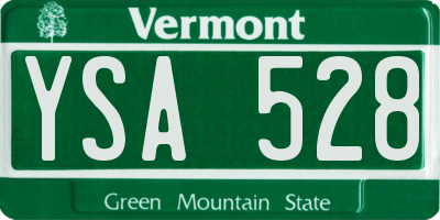 VT license plate YSA528