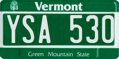 VT license plate YSA530