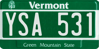 VT license plate YSA531