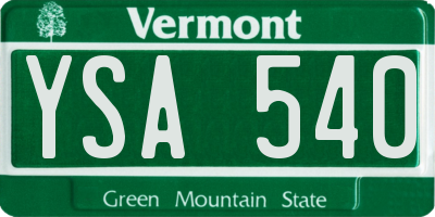 VT license plate YSA540