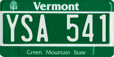 VT license plate YSA541