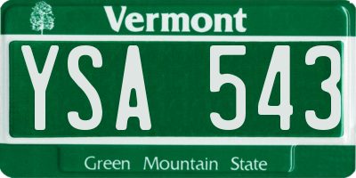 VT license plate YSA543