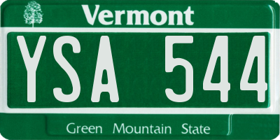VT license plate YSA544