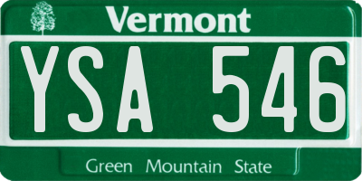 VT license plate YSA546