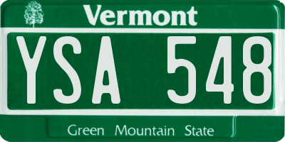 VT license plate YSA548
