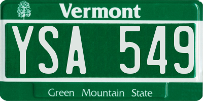 VT license plate YSA549