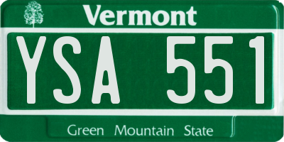 VT license plate YSA551