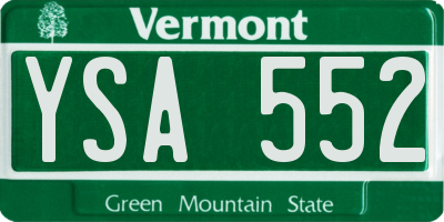 VT license plate YSA552