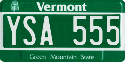 VT license plate YSA555