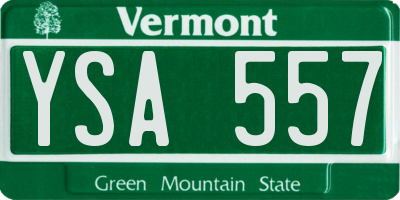 VT license plate YSA557