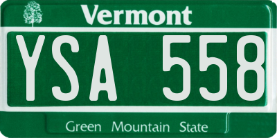 VT license plate YSA558