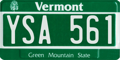 VT license plate YSA561