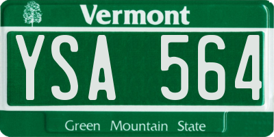 VT license plate YSA564