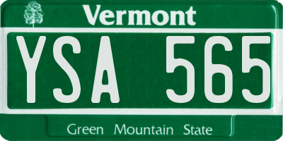 VT license plate YSA565