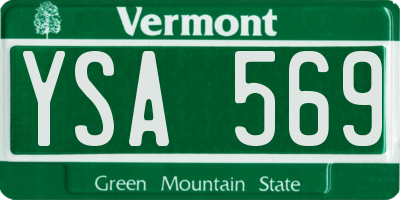 VT license plate YSA569