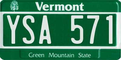 VT license plate YSA571