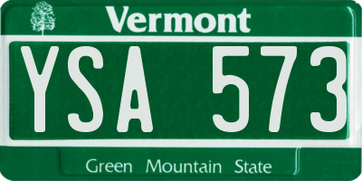 VT license plate YSA573