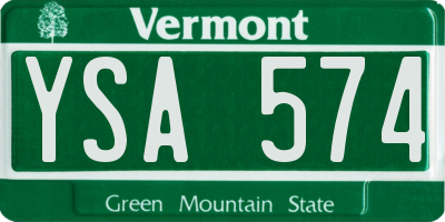 VT license plate YSA574