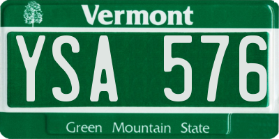 VT license plate YSA576