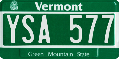 VT license plate YSA577