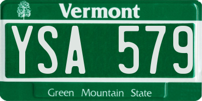 VT license plate YSA579