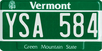 VT license plate YSA584