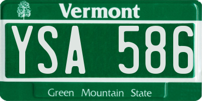 VT license plate YSA586
