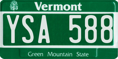 VT license plate YSA588