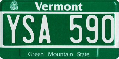 VT license plate YSA590