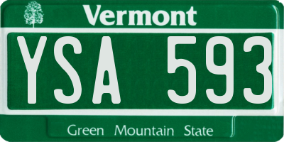 VT license plate YSA593