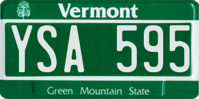 VT license plate YSA595