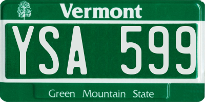 VT license plate YSA599
