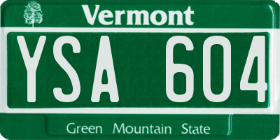 VT license plate YSA604