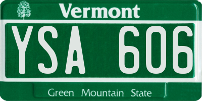 VT license plate YSA606
