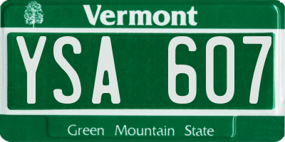 VT license plate YSA607