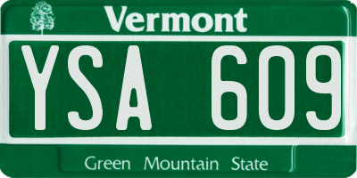 VT license plate YSA609