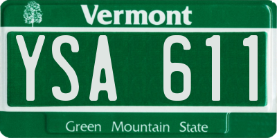VT license plate YSA611