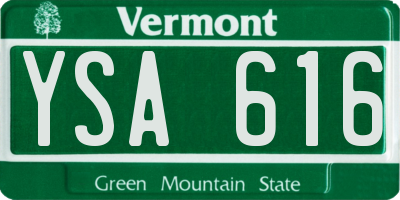 VT license plate YSA616