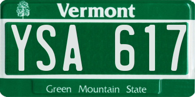VT license plate YSA617