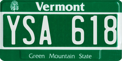 VT license plate YSA618