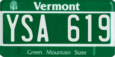 VT license plate YSA619