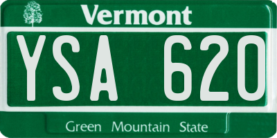 VT license plate YSA620