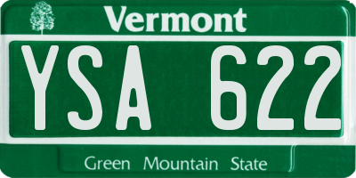 VT license plate YSA622